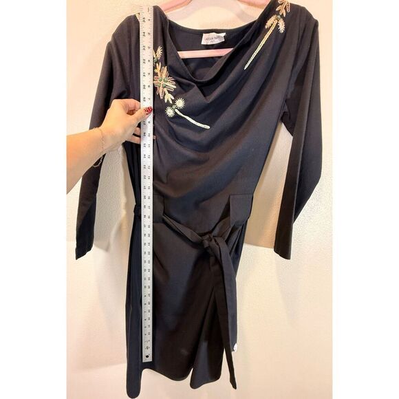 NWOT Megan Park Mid-Length Floral Embroidered Tie Waist Dress  Women's 0 - Picture 10 of 13